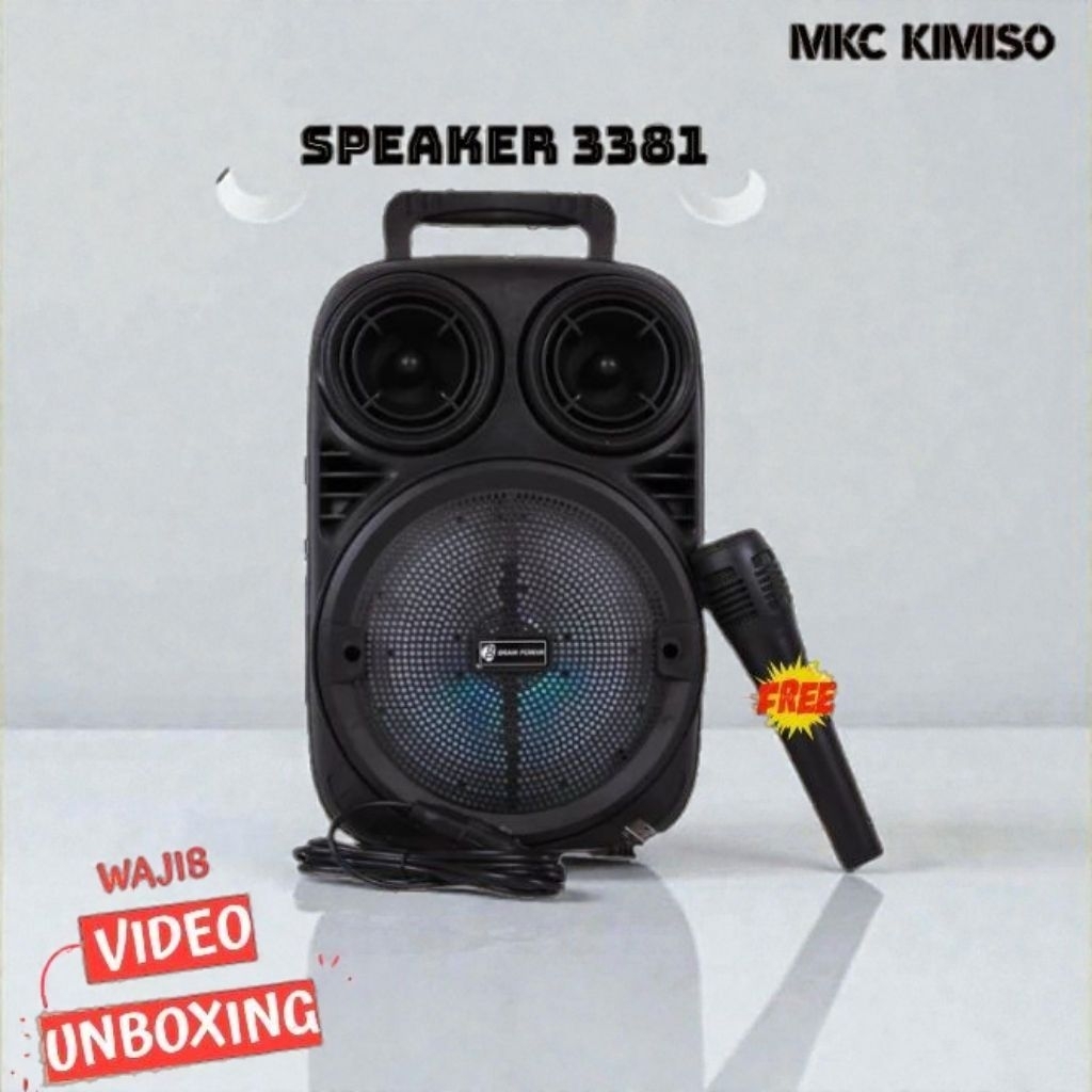 PROMO SPEAKER BLUETOOTH KARAOKE PORTABLE MKC KIMISO QS 3381 6,5" Inch