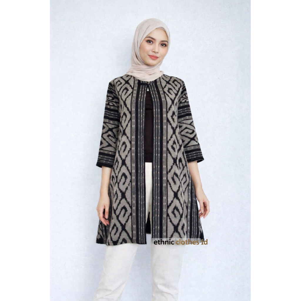 blazer batik tenun modern outer wanita
