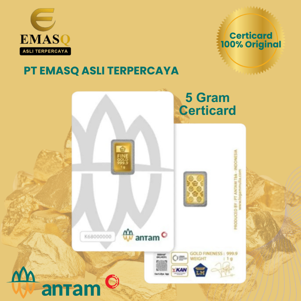 Emas LM Antam 5 Gram Press Certicard 100% Original
