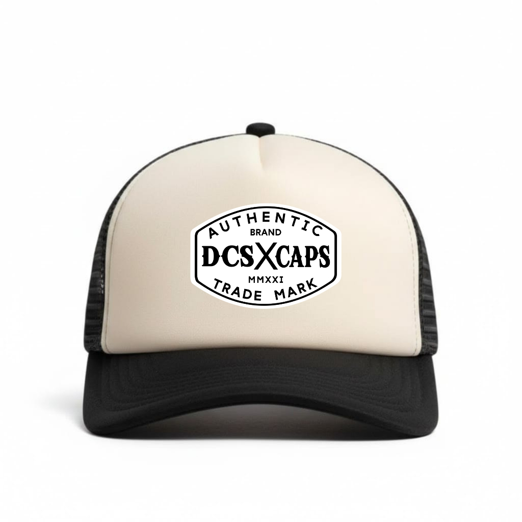 Carider Topi Trucker Distro Pria Bahan Lotto Lingkar Kepala 60cm Hitam Cream