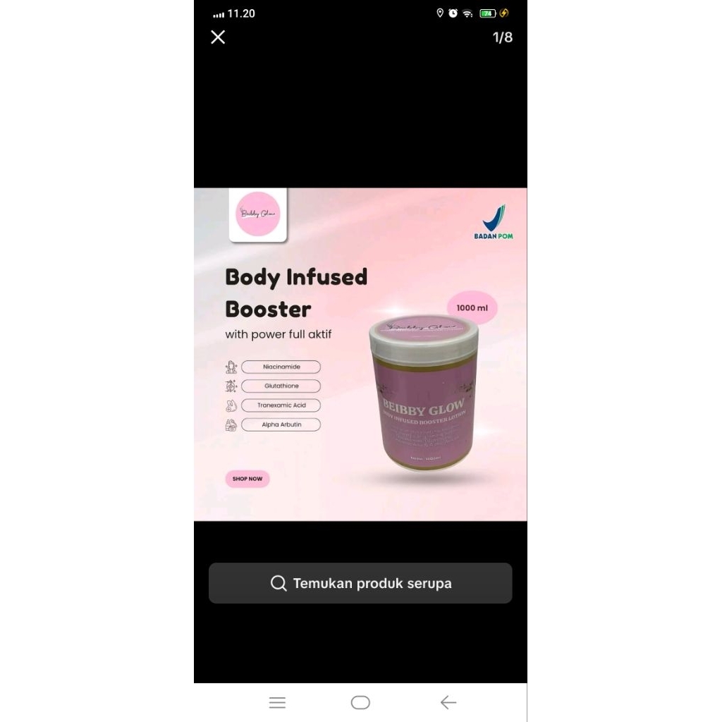 Hb glowing beibby glow lotion pemutih Hb racikan