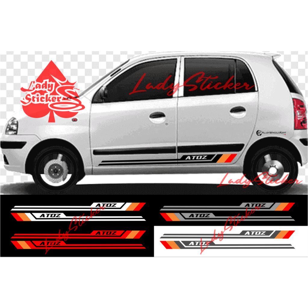 NEW Sticker cutting sticker mobil hyundai atoz stiker list bawah mobil atoz