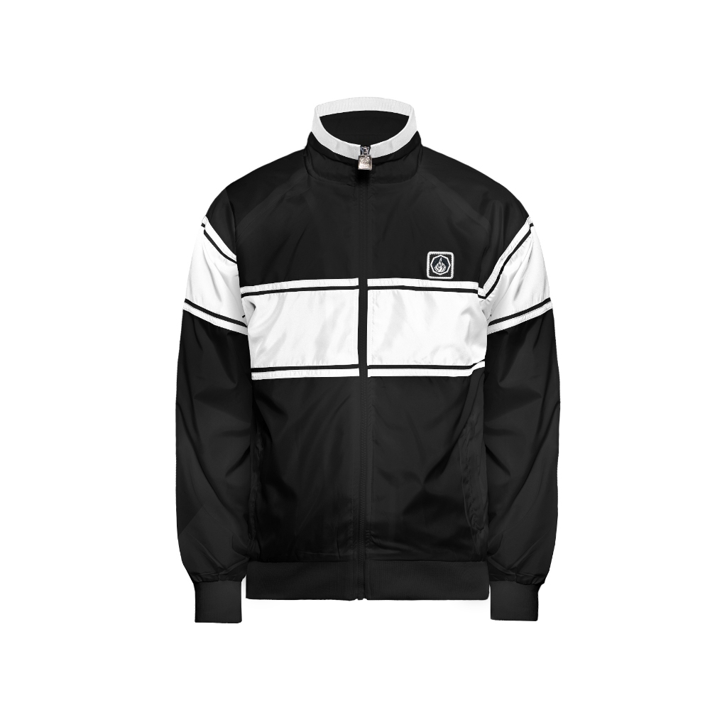 Prung Kimmic Jacket Tracktop 80'S Jaket Sporty Warna Hitam Putih