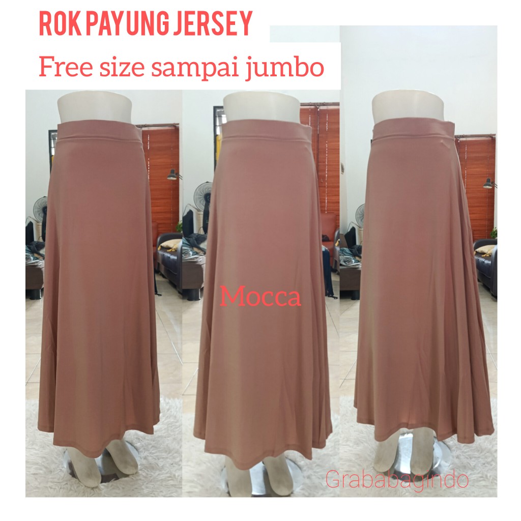ROK BAWAHAN KEMBANG JERSEY / BAWAHAN WANITA ROK PANJANG / ROK LEBAR PREMIUM / LONG SKIRT