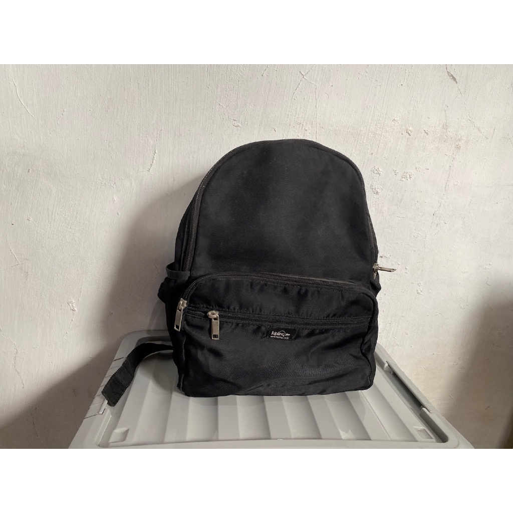 tas ransel backpack merk kipling nylon hitam preloved