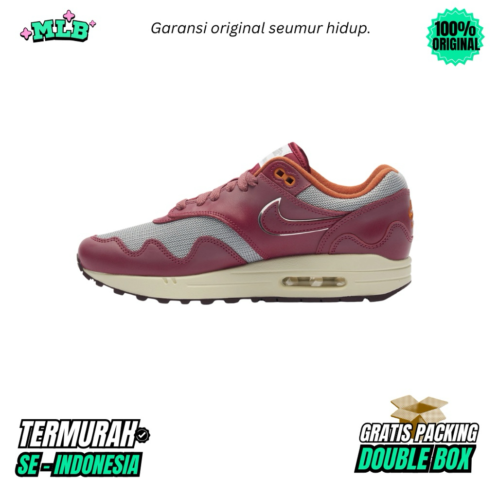 Sepatu Air Max 1 Patta Rush Maroon