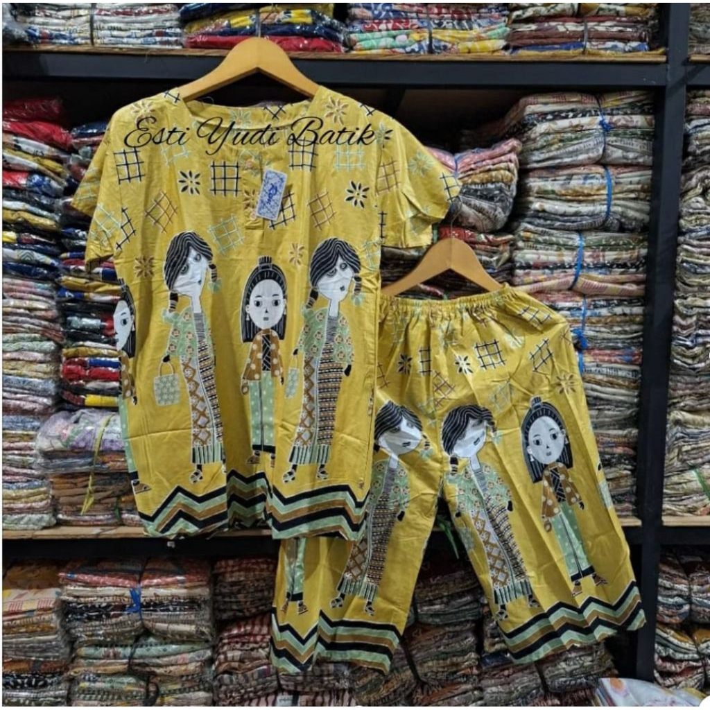 Setelan GOGO BABYDOL MOTIF TEJO WARNA Piyama lucu set Celana kulot Pendek 3/4 Bahan Rayon setelan wa