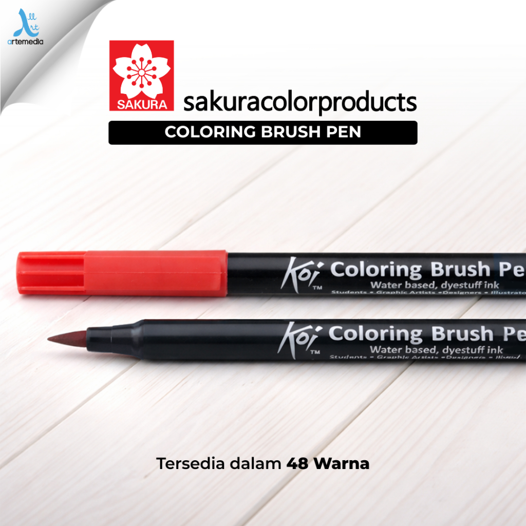 Sakura Koi Coloring Brush Pen Waterbased Flexible Tip Original Japan | Menggambar, Mewarnai, Hand Le