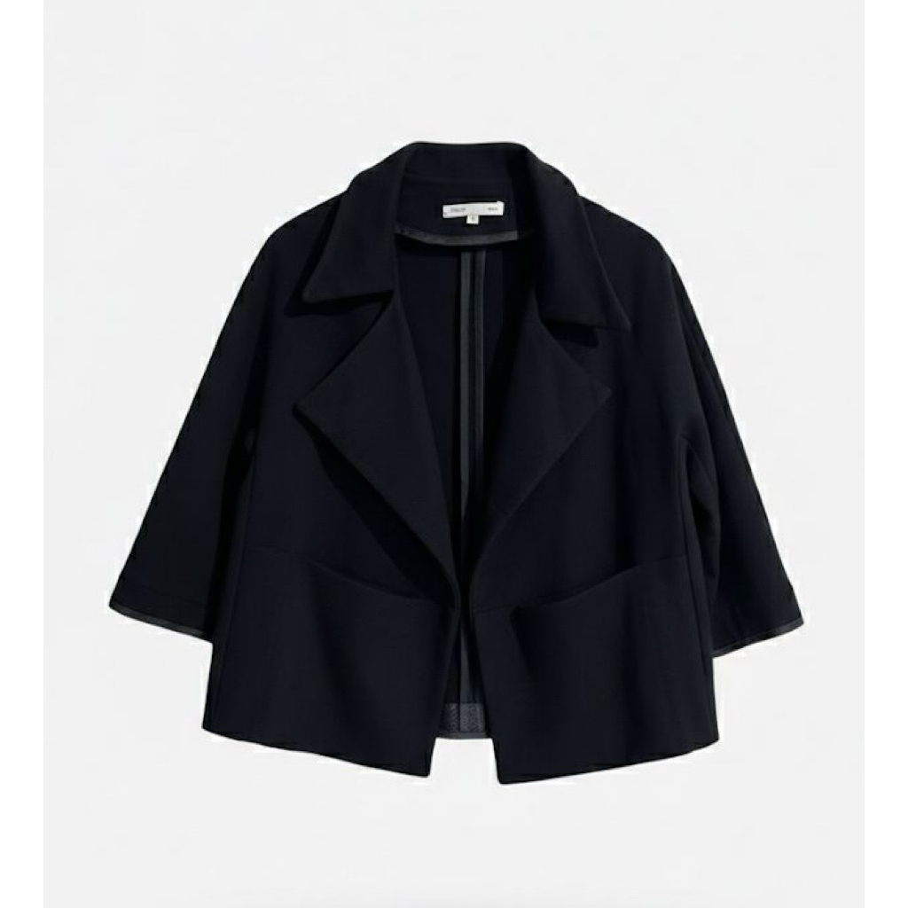 Maje Paris Black Cropped Blazer Jacket - Authentic Luxury Short Sleeve Outerwear