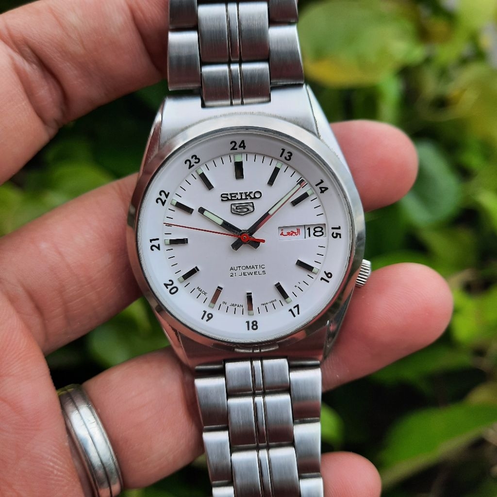 JDM  Seiko 5 Automatic SNK559J1 White Putih 7s26-02C0 SNK559
