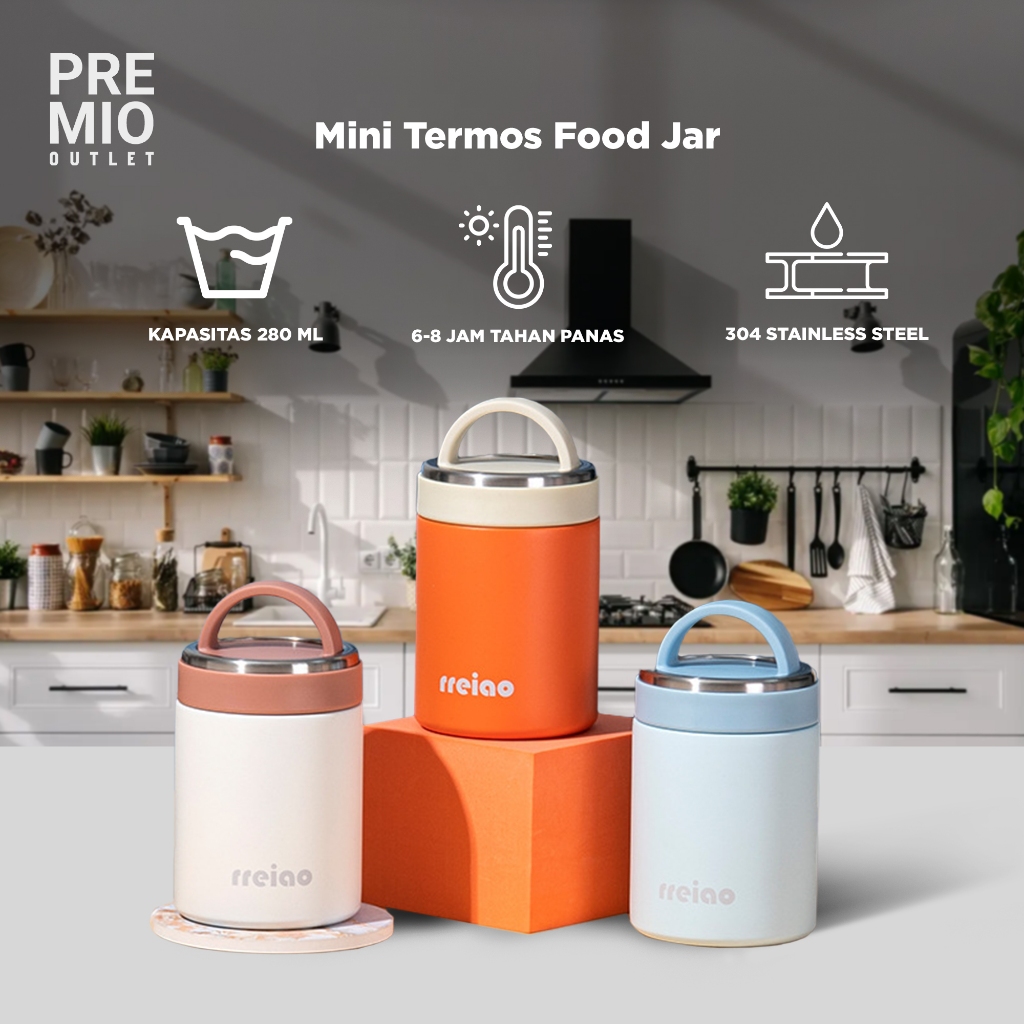 PREMIO Termos Tempat Makanan Mini Stainless 304 Tahan Panas & Anti Bocor