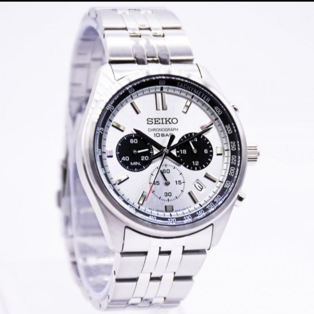JAM TANGAN SEIKO CHRONOGRAPH 10 BAR PRIA ORIGINAL WATER RESISTANCE FREE BOX DAN KARTU GARANSI