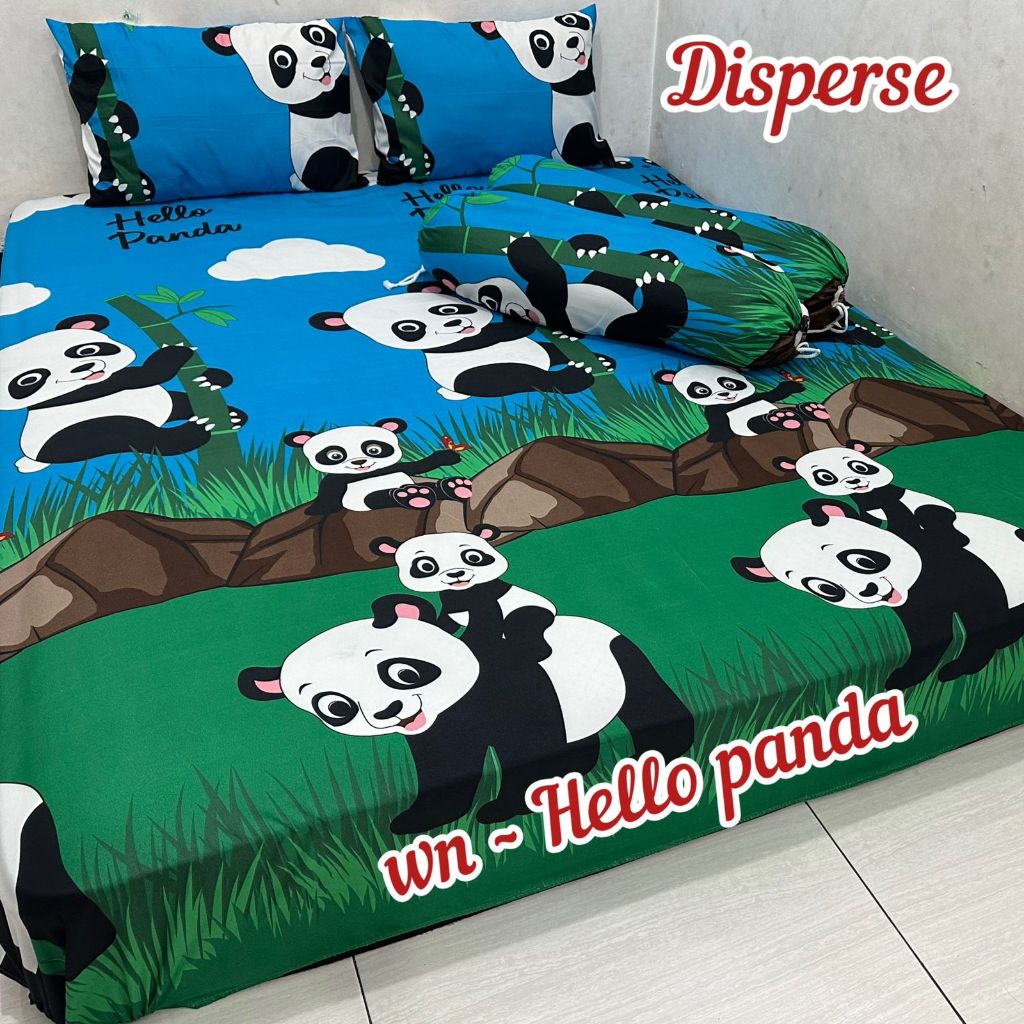 SPREI HOMEMADE set dengan sarung bantal dan sarung guling  MOTIF PANDA BERUANG SAPI ANEKA UKURAN BIS