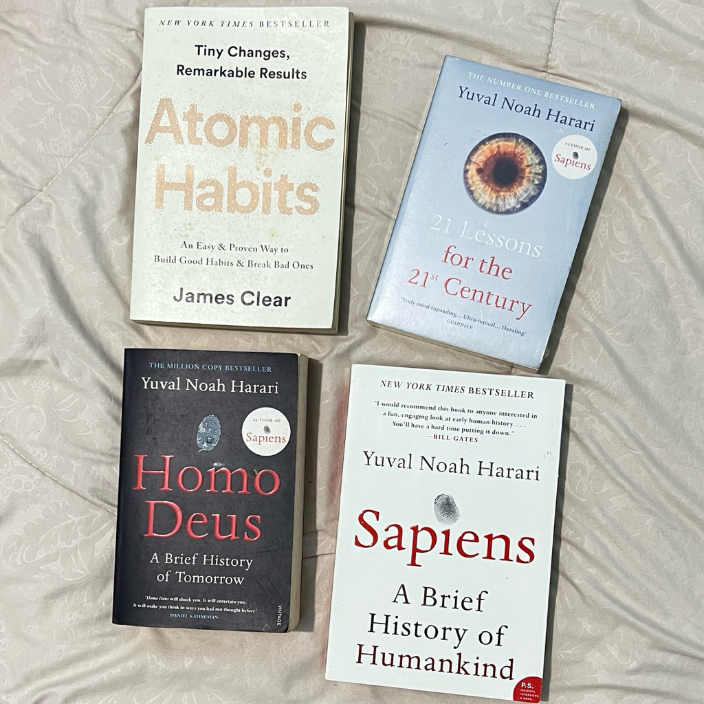 SEALED NEW ENGLISH BUKU ATOMIC HABITS 21 LESSONS HOMO DEUS SAPIENS BOOK ENG JAMES CLEAR YUVAL NOAH H