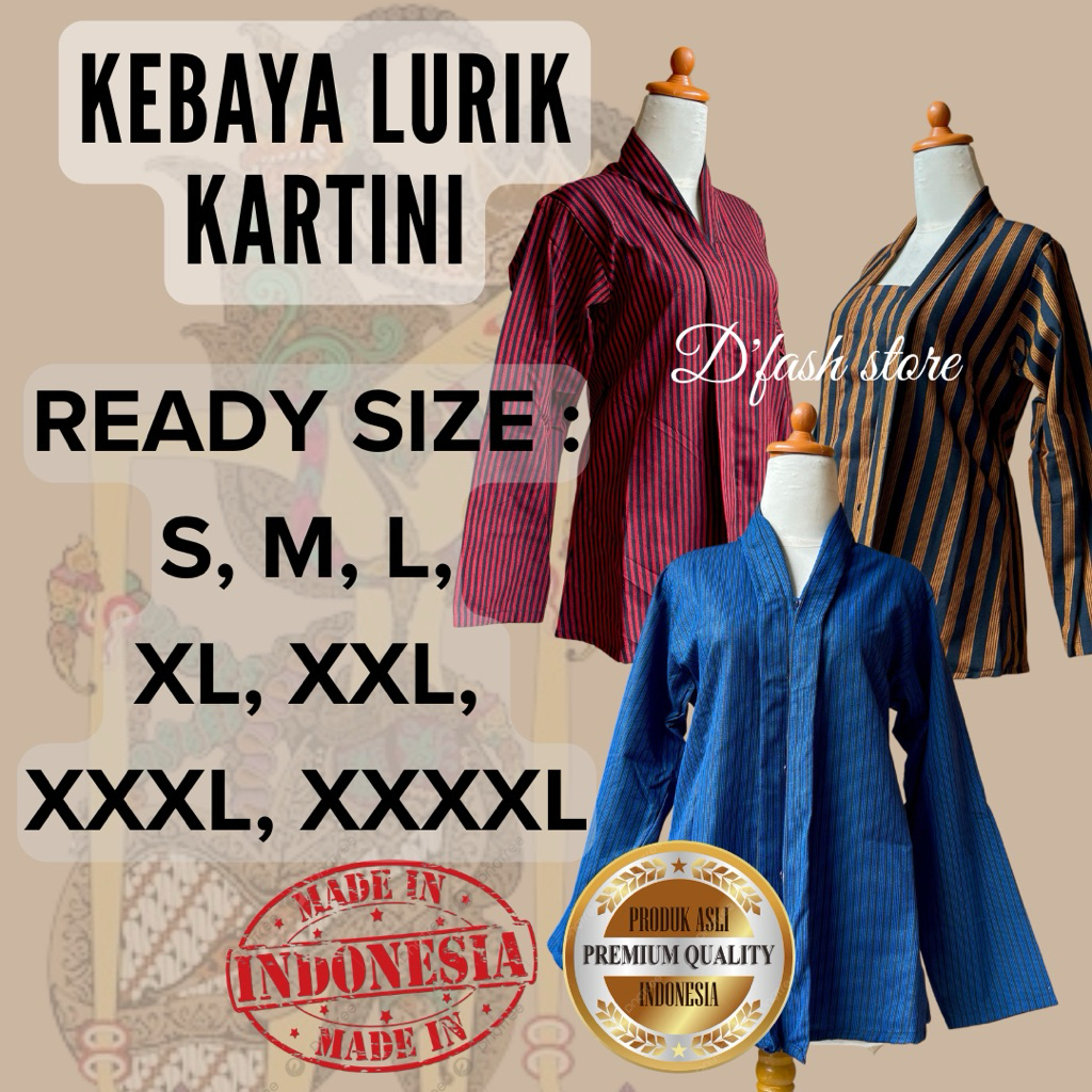 atasan kebaya lurik KARTINI DEWASA baju lurik adat jawa lengan panjang dewasa wanita size S-4L