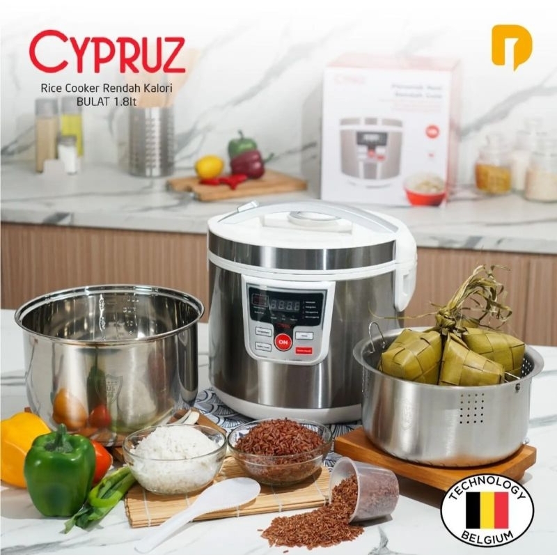 Cypruz Rice Cooker Rendah Kalori RC-0501 Rendah Gula 1,8 Liter Penanak Nasi