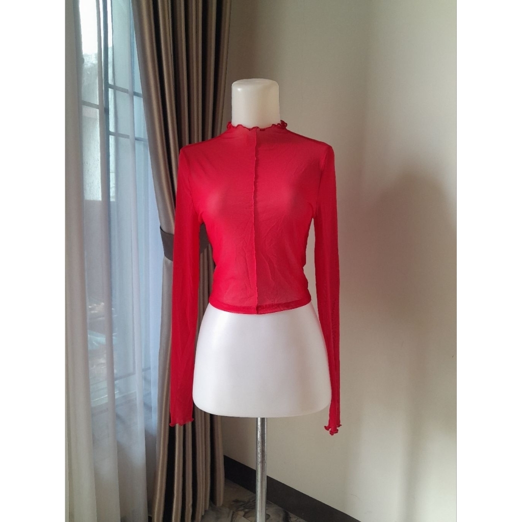 SHEIN Inner Longsleeve Crop Transparant, Transparant Longsleeve Crop, SHEIN Inner Crop