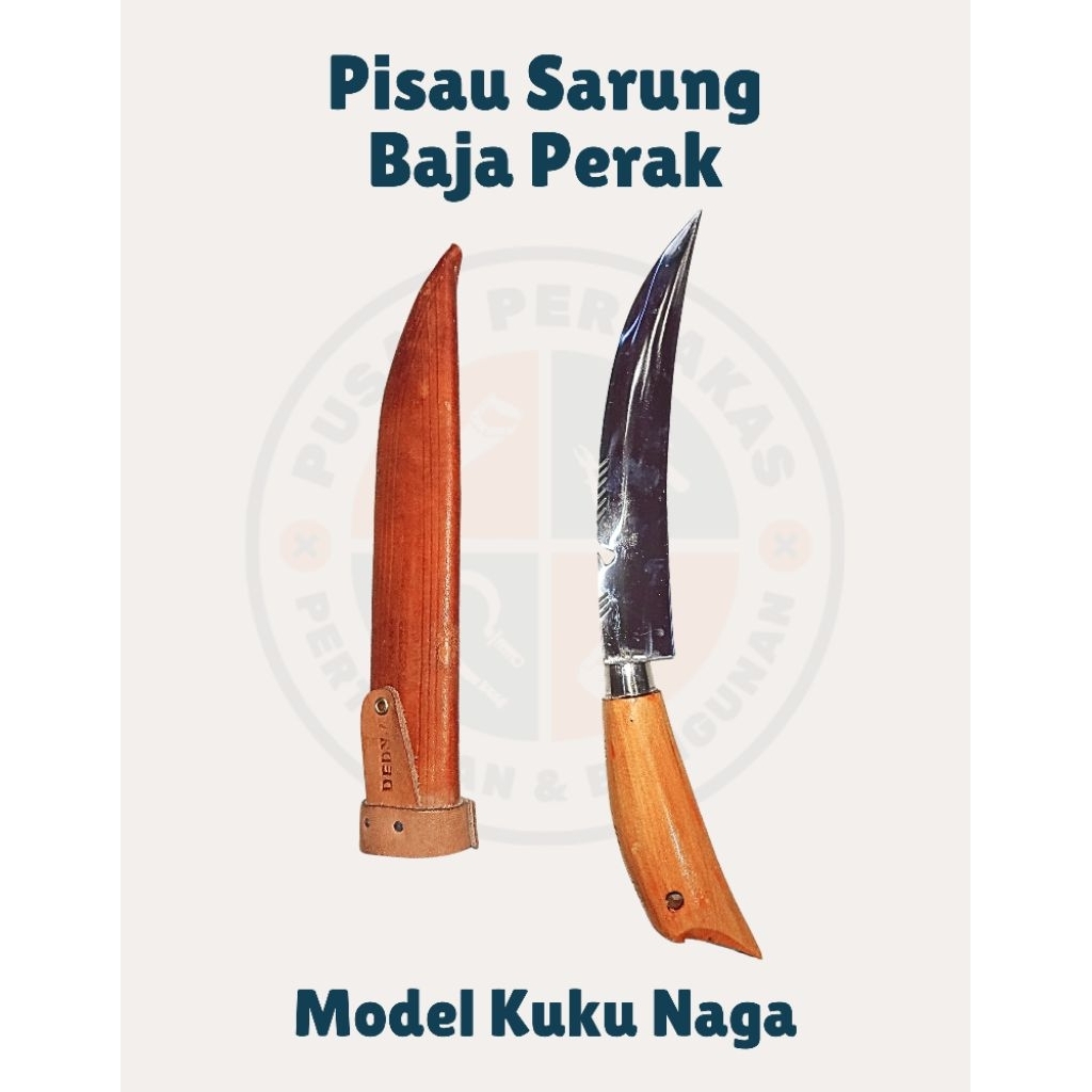 Pisau Sarung Baja Perak Model Kuku Naga / Kerambit Anti Karat