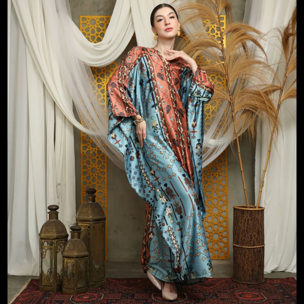Kaftan Biru | Kaftan Blue Terra | Kaftan Premium | Kaftan Modern | Kaftan Jumbo | Long Kaftan | Abay