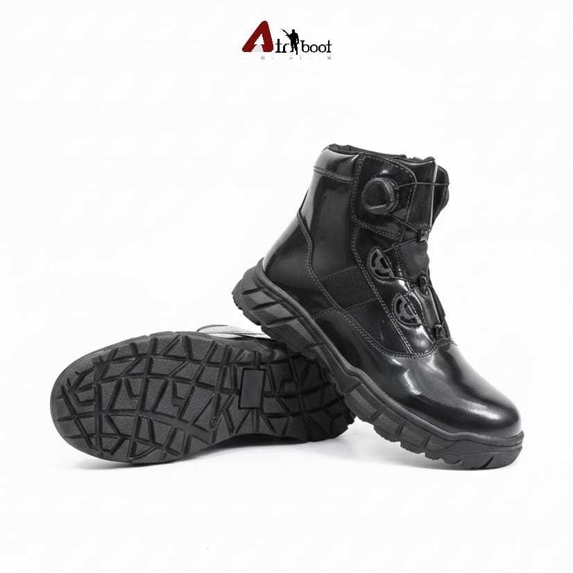 ATRIBOOT - Sepatu Boots Pria Hitam Mengkilap – Sepatu PDL Glossy Anti Slip Tahan Air Cocok Kerja Lap