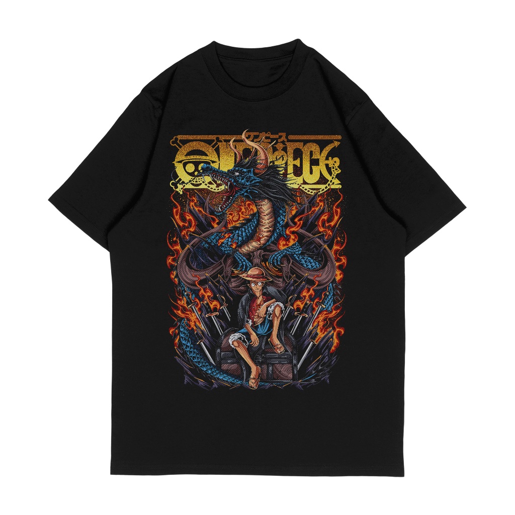 T-shirt Anime - Kaos Monkey D Luffy Dragon Seiryu