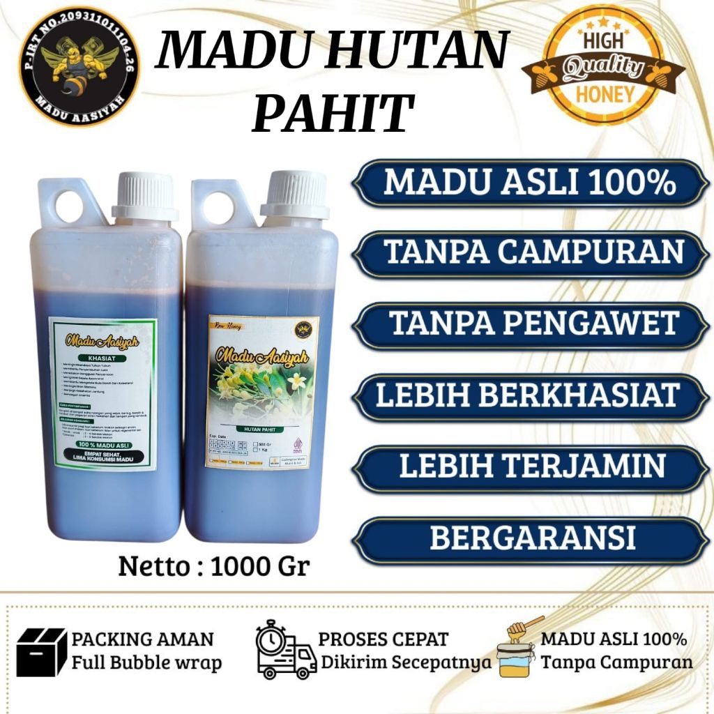[Madu Aasiyah] Madu Hutan Pahit 1kg Asli 100% Murni-Raw Honey