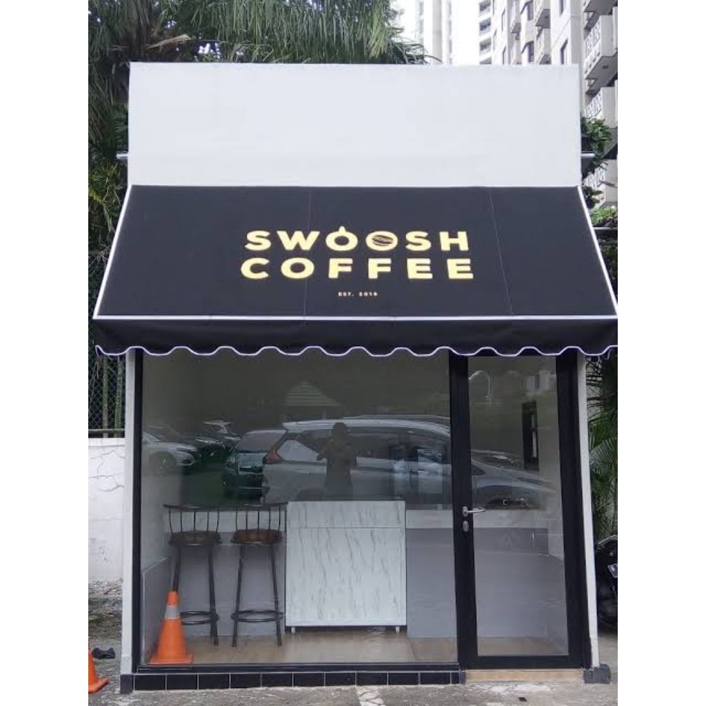 atap kanopi kain cafe/workshop anti air