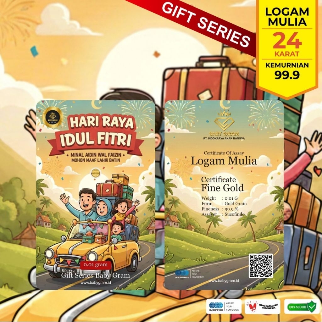 Baby Gram 0.001 0,001 Gram Idul Fitri Emas Mini Gold Logam Mulia 24 Karat