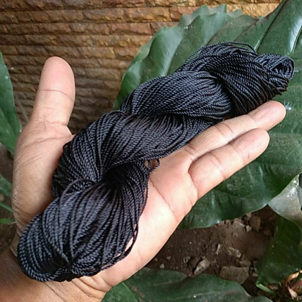 benang nilon hitam size 15 panjang 200m tali tasbih dan gelang