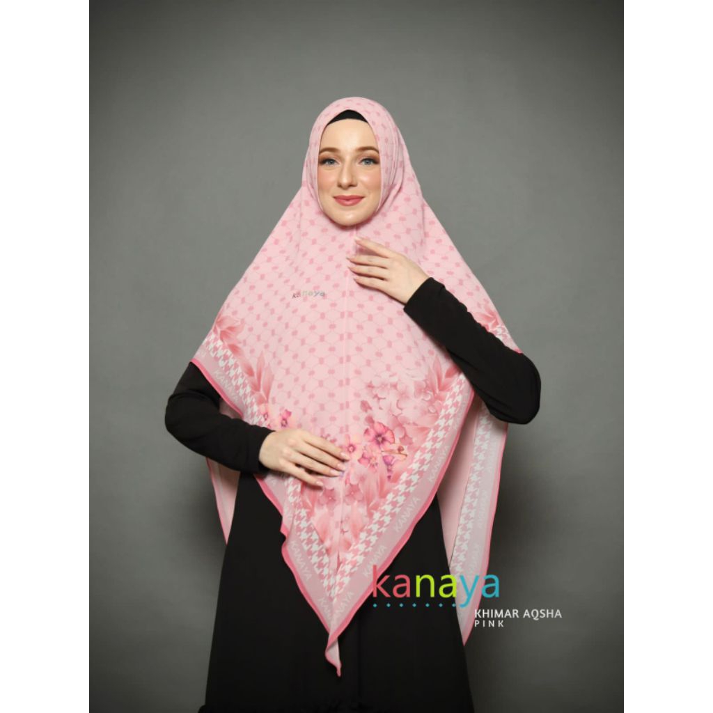 KHIMAR MOTIF PRINTING AQSHA - KANAYA /Khimar Kanaya/ Khimar Murah/ Khimar Banjarmasin/Khimar syari/K