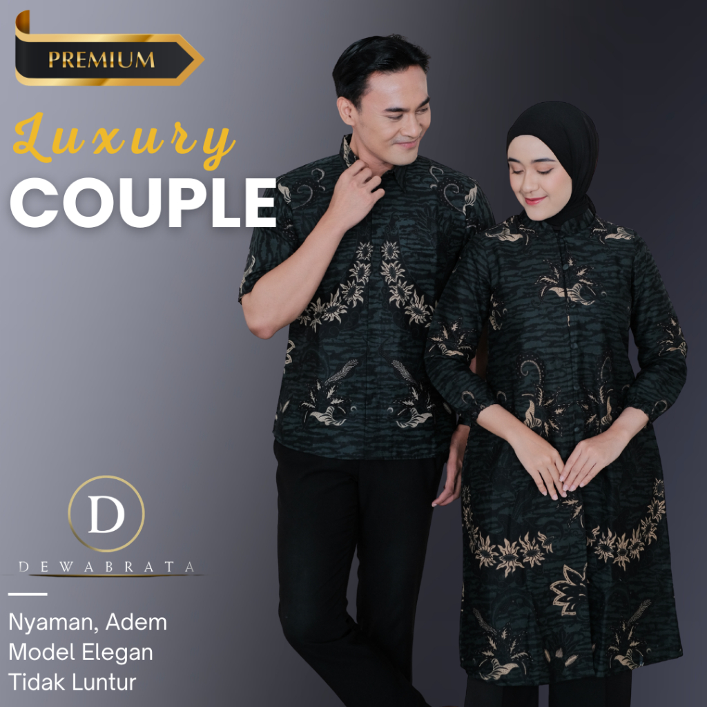 Batik Couple Modern Elegan Motif Putra Set Couple Kemeja Tunik Couple Keluarga Furing Premium