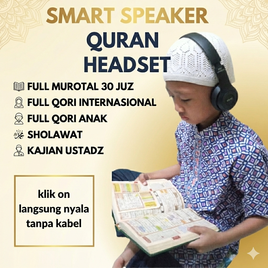 Speaker Alquran 30 Juz Model Smart Headset Murotal Quran