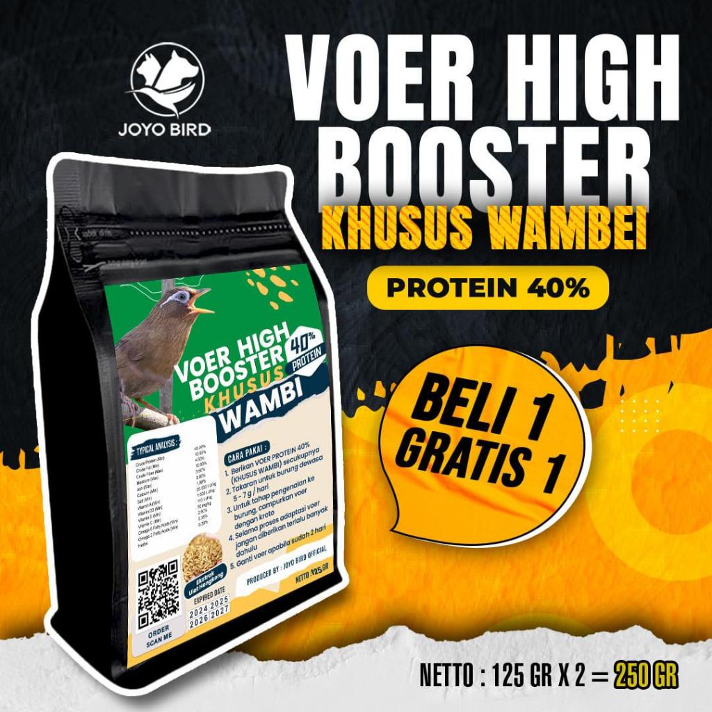 BELI 1 GRATIS 1 MAKANAN BURUNG WAMBIE JUARA | VOER HIGH BOOSTER PROTEIN 40% ( KHUSUS WAMBIE ) 125 GR