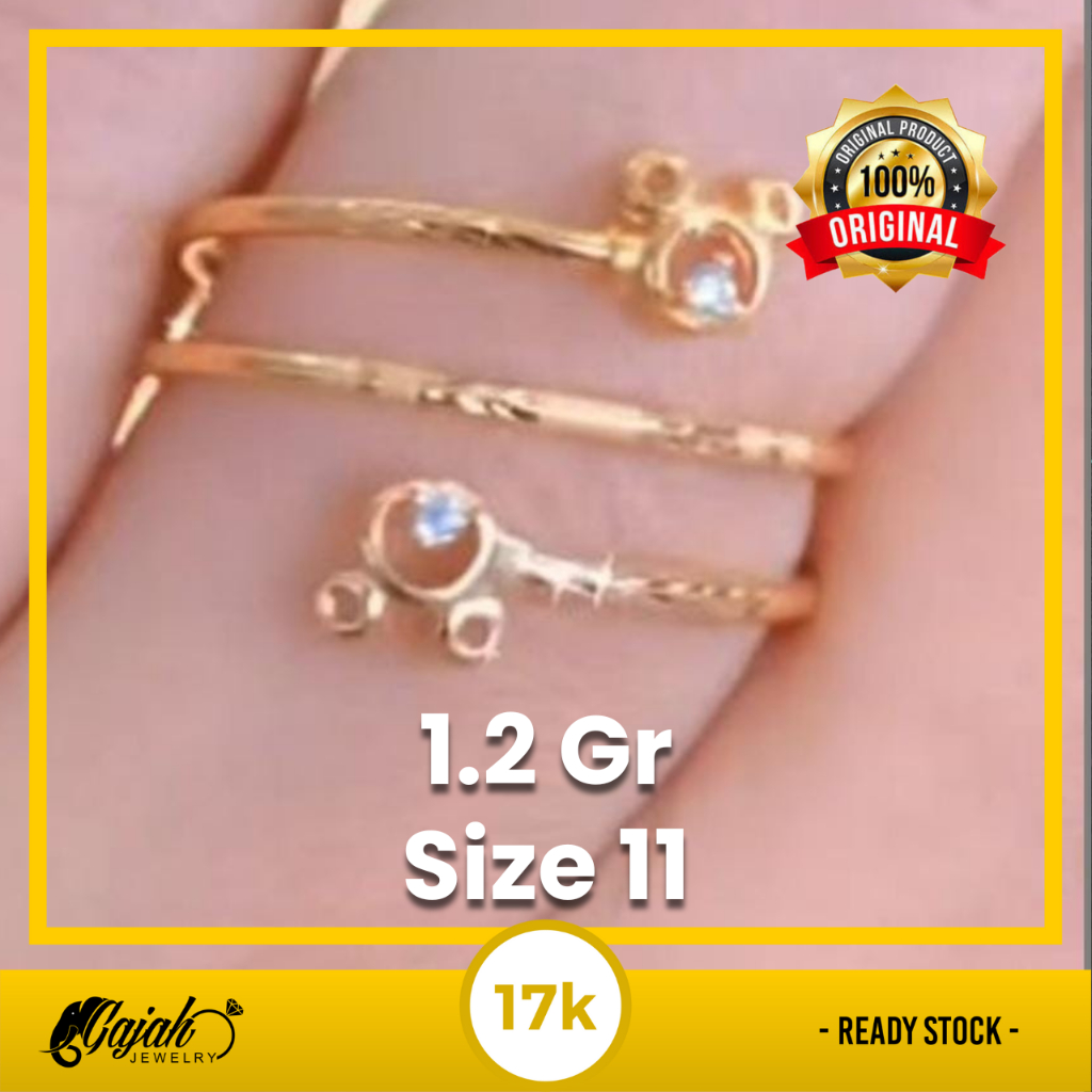 Cincin Emas 17K - Toko Emas Gajah - 1.2 Gram