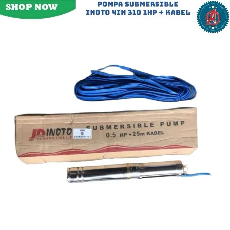 Pompa Submersible Inoto 4 In 310 1 HP + Kabel 50M Pompa Celup Satelit 1 HP Inoto 4 In 310 50M
