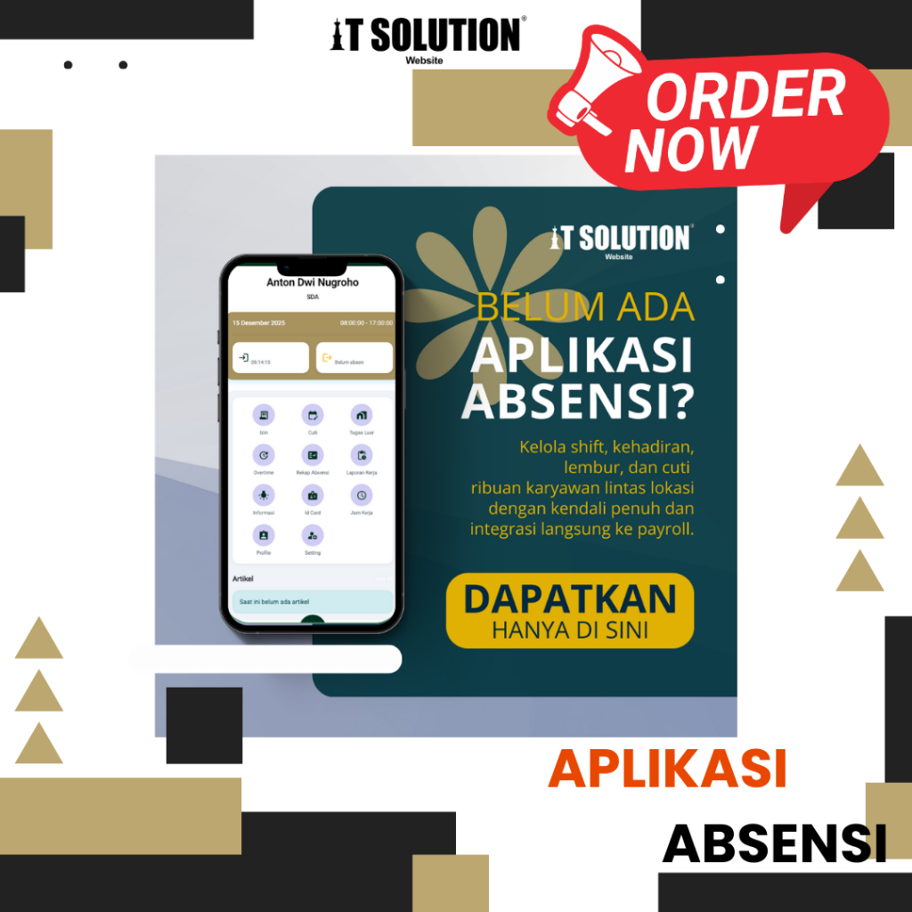 Jasa Pembuatan Website, Aplikasi Absensi, Aplikasi Internal Perusahaan, Pos Kasir dan Produk IT Cust