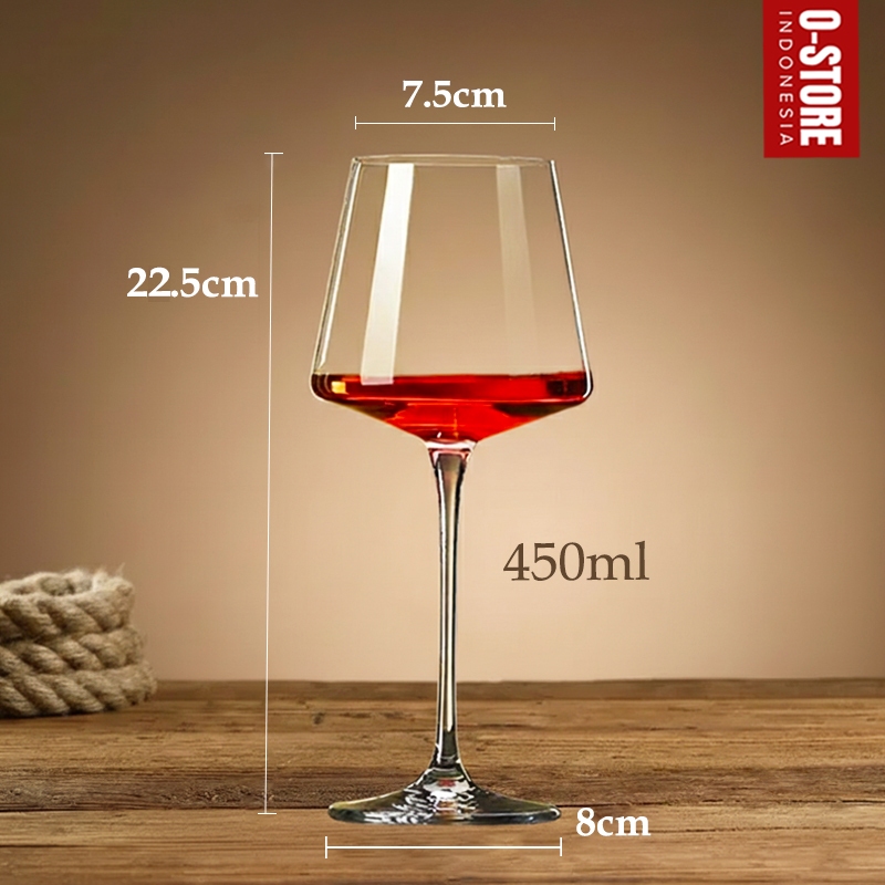 Gelas Wine Kaca Kristal Red Wine Stem Glass Wine Goblet Gelas Anggur Crystal Glass Gelas Koktail Shi