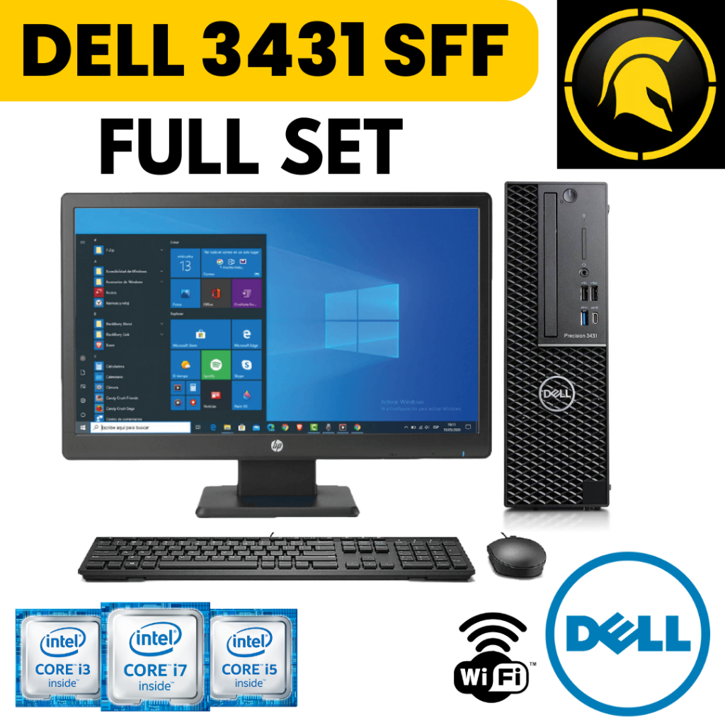 Paketan PC DELL Precision 3431 Slim - Core i3 i5 i7 Gen 9 + Monitor 20" LED Full Set