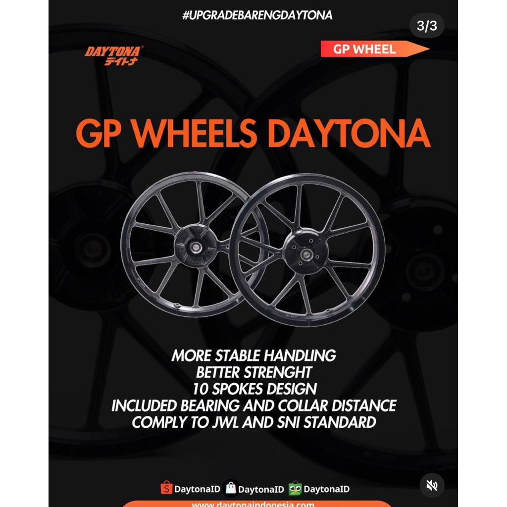 VELG DAYTONA GP WHEEL MX KING RING 17 ORIGINAL DAYTONA