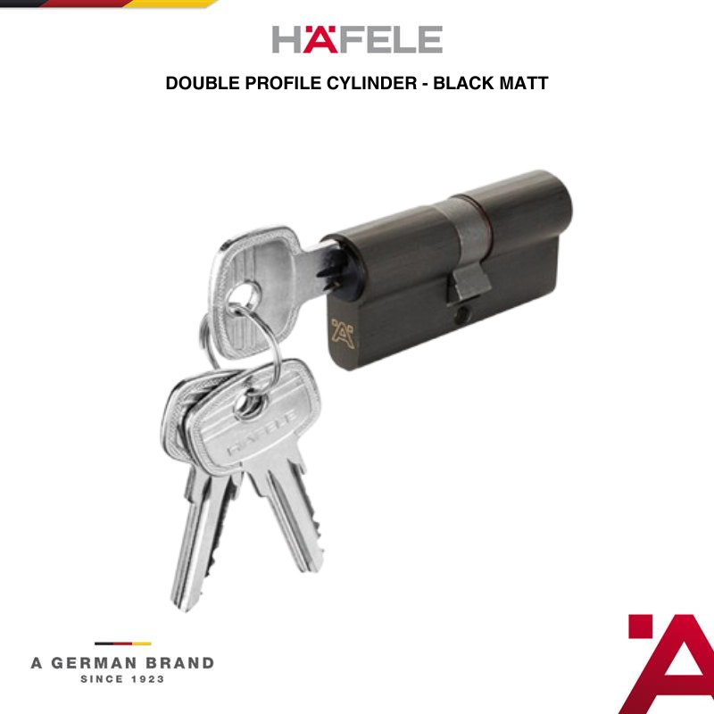 Hafele Kunci Pintu Silinder Hitam - Double Profile Cylinder
