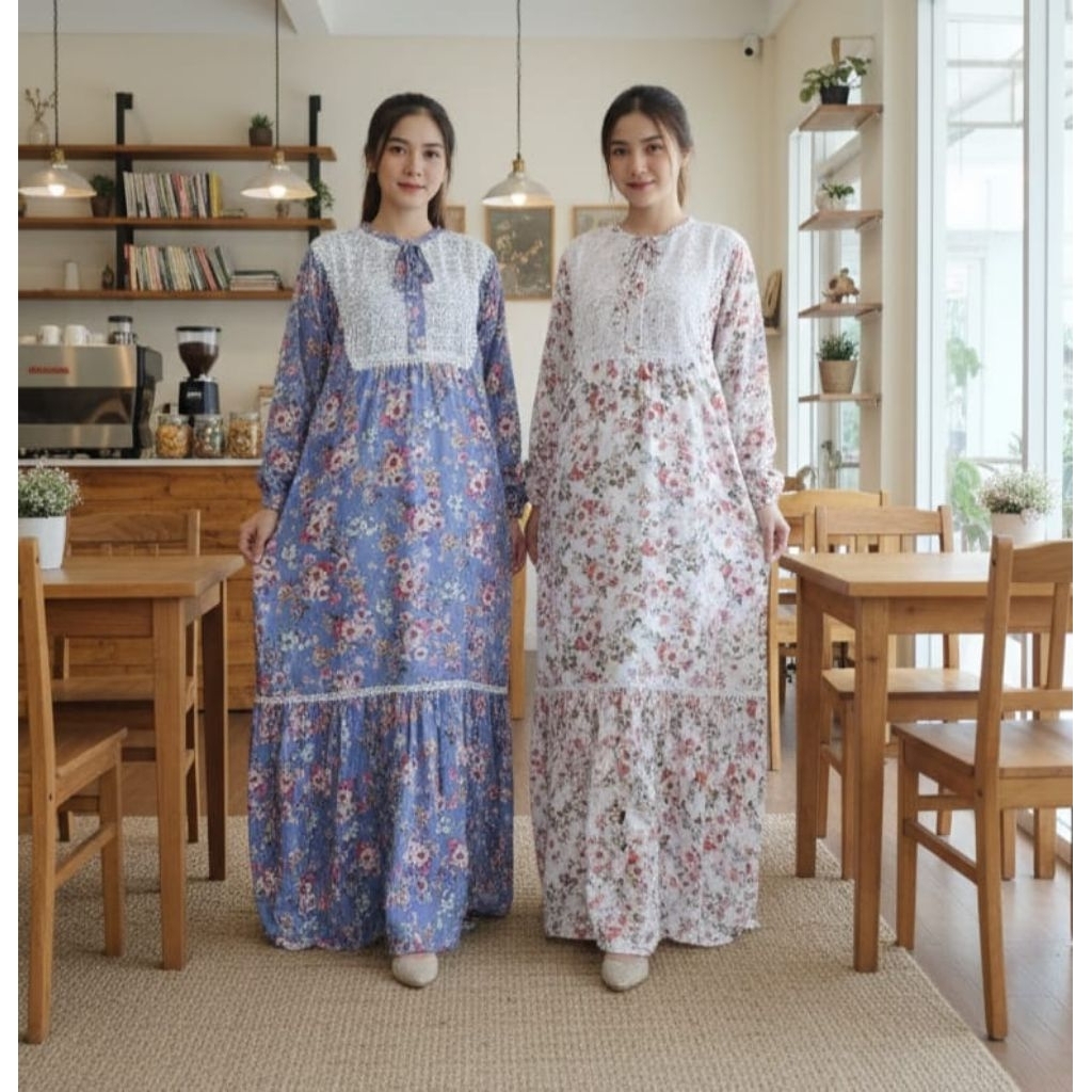 GAMIS RAYON MOTIF BUNGA-BUNGA/GANIS RAYON JUMBO/GAMIS RAYON LEBARAN/GAMIS RAYON MOTIF BUNGA BRUKAT/G