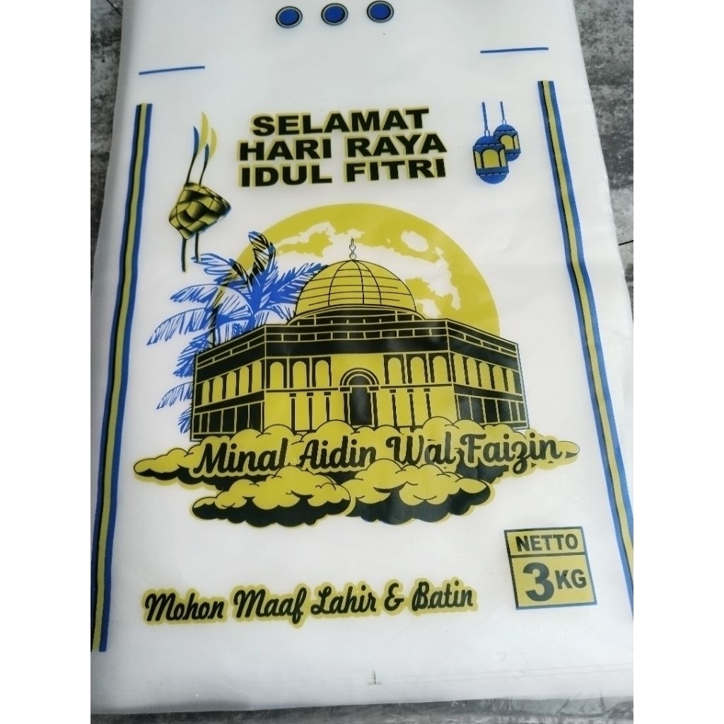 plastik beras idul fitri 3 kg (100 pcs)