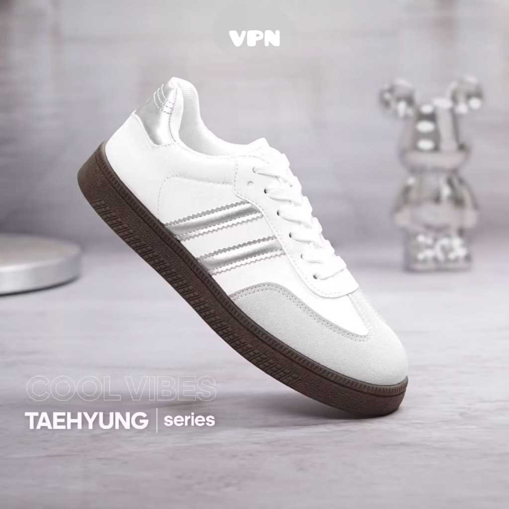 Daily Sneaks - VPN Tae Hyung Sepatu Sneakers Wanita Sport Shoes Silver 303