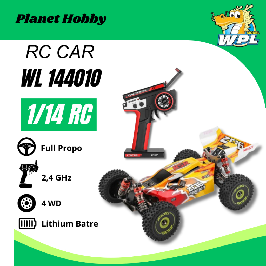 WL 144010 Brushless 75Km/H RC Buggy Drift Metal Chassis 1/14 4WD RTR