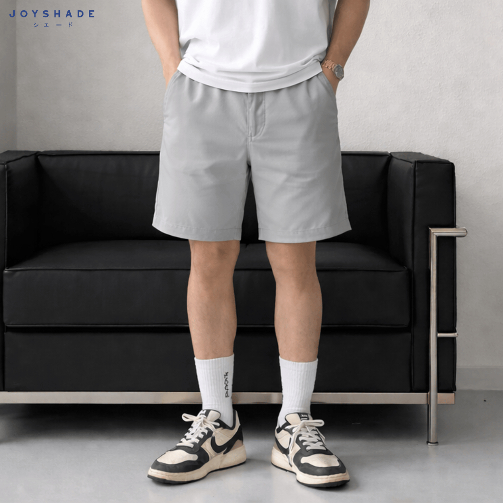JOY SHADE Celana Pendek Pria Santai Collin - Short Pants Grey Poly by Nautica