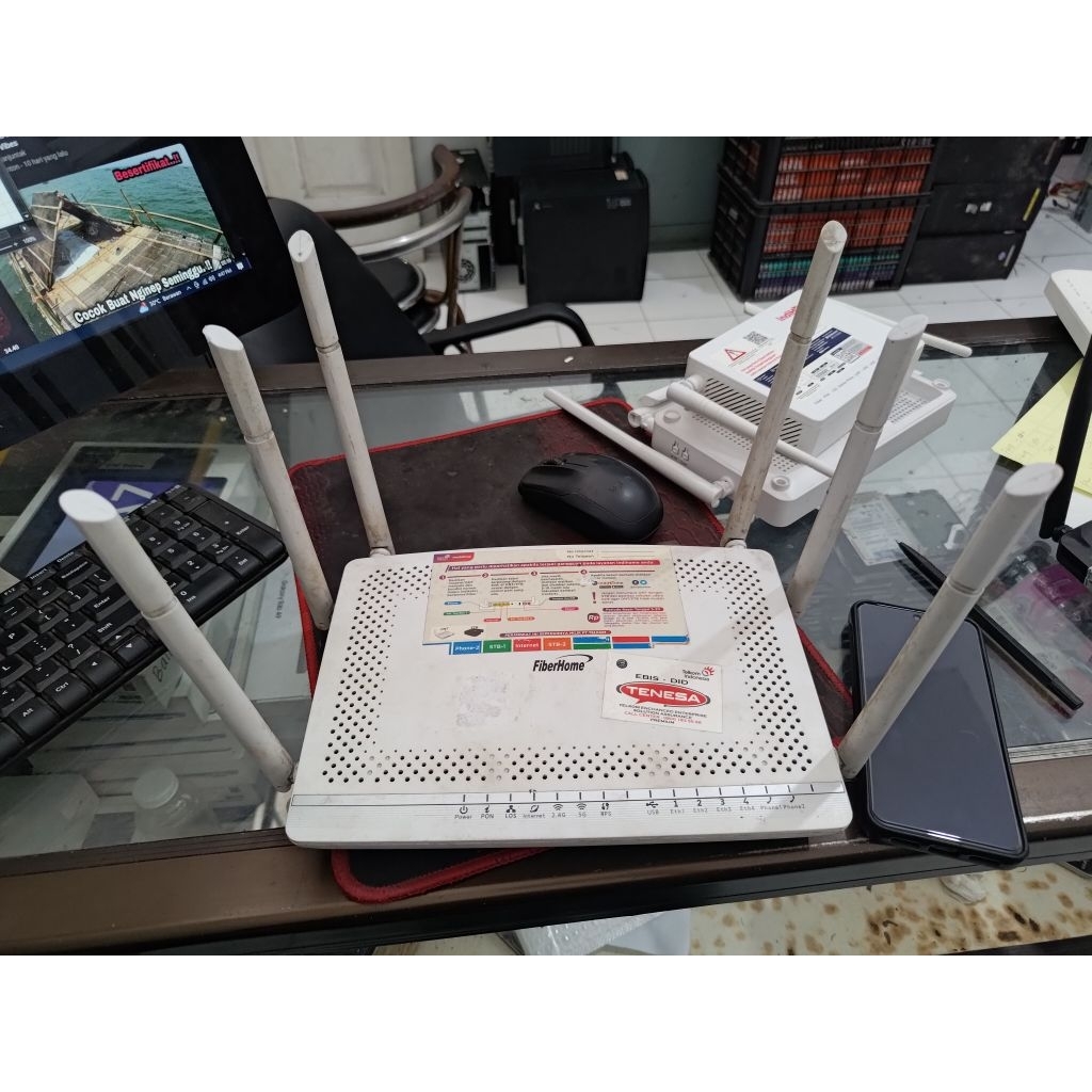 router fiberhome HG6245N GPON ONU premium + adaptor