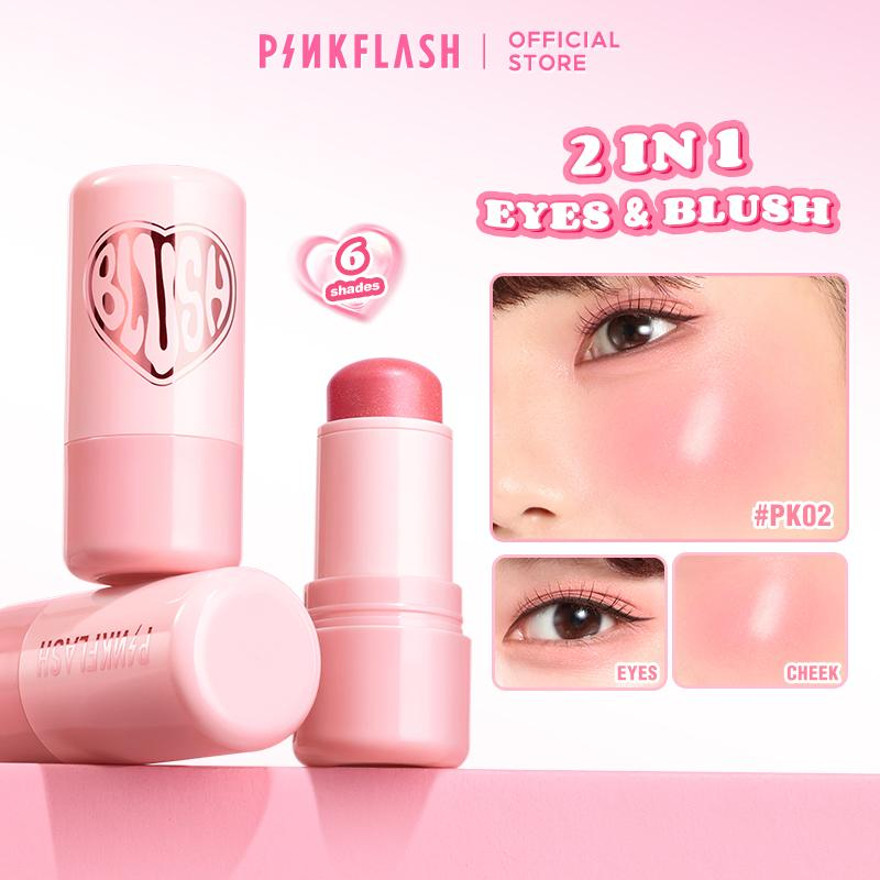 PINKFLASH Multi Use Watery Blush on Stick Healthy & Long lasting High pigment Rosy Cream 6 Shades PF