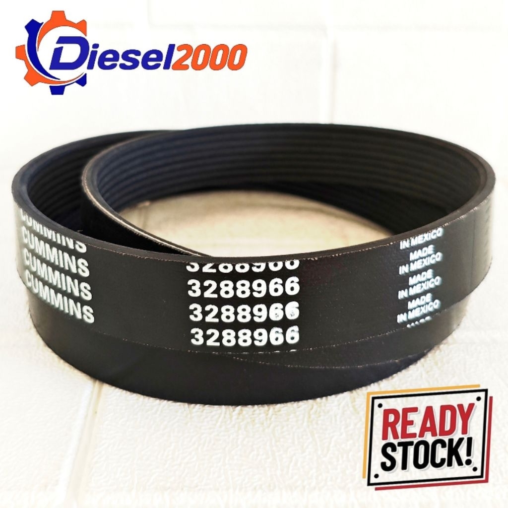 3288966 8PK1590 SABUK TALI KIPAS VBELT V-BELT FAN BELT FANBELT CUMMINS 4B3.9 6B5.9 CAT 320GC 323GC 3