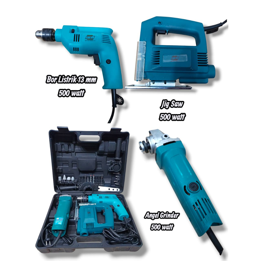 Bor dan Gerinda dan jigsaw 3 in 1 Mesin Bor Listrik Bor Gerinda Paket Bor dan Gerinda dan jigsaw Pak