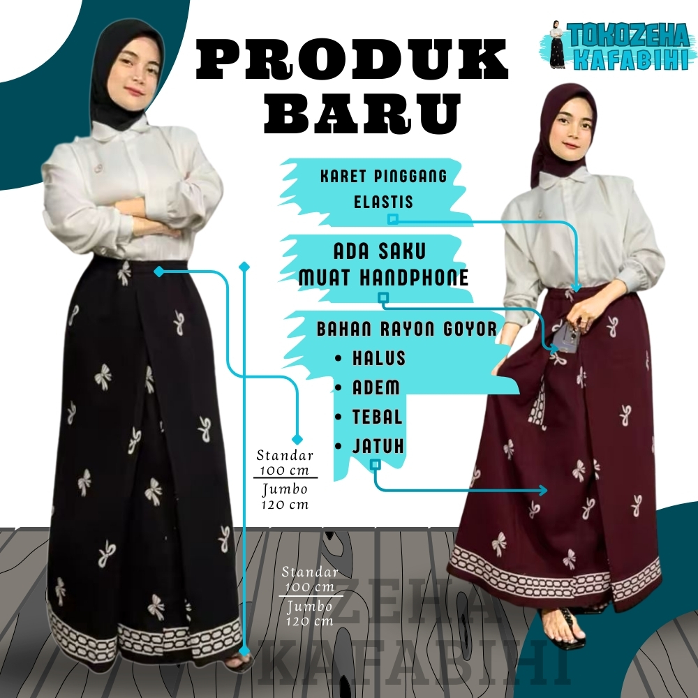 Sarung Instan Cewek Ada Saku Karet Pinggang Elastis Bahan Rayon Goyor Model Rok
